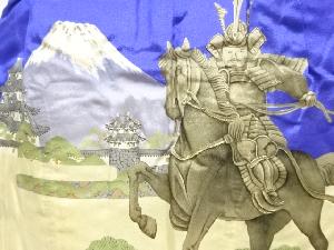 アンティーク　城に騎馬武者模様刺繍ちゃんちゃんこ